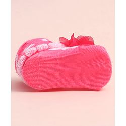 Cute Walk by Babyhug Sock Shoes with Floral Applique - Multicolor