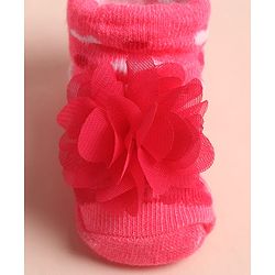 Cute Walk by Babyhug Sock Shoes with Floral Applique - Multicolor