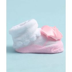 Cute Walk by Babyhug Sock Shoes with Floral Applique - Multicolor