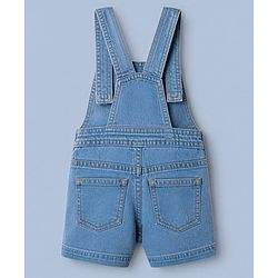Babyhug 100% Cotton Single Jersey Knit Half Sleeves Dungaree Set - Limegreen