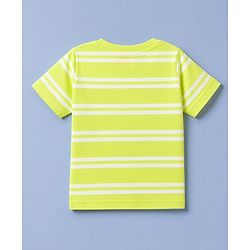 Babyhug 100% Cotton Single Jersey Knit Half Sleeves Dungaree Set - Limegreen