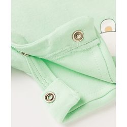 Babyhug 100% Cotton Single Jersey Knit Half Sleeves Tiger Printed Dungaree With Striped Inner Tee Print - Sea Green