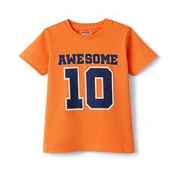 Babyhug Cotton Knit T-Shirt with Graphic Print Half Sleeves Multi Color 6-9 Months