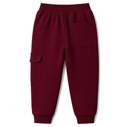 Babyhug 100% Cotton Terry Knit Full Length Solid Lounge Pant With Text Print - Maroon