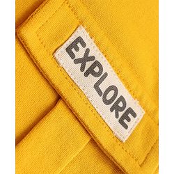 Babyhug Cotton Terry Knit Full Length Lounge Pants With Explore Text Print - Yellow