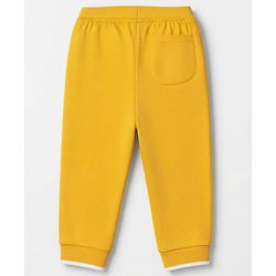 Babyhug Cotton Terry Knit Full Length Lounge Pants With Explore Text Print - Yellow
