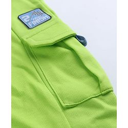 Babyhug Terry Knit Full Length Solid Track Pants With 2 The Finsih Patch - Lime Green