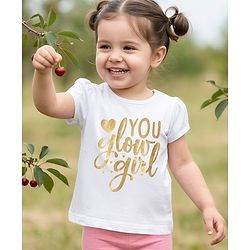 Babyhug 100% Cotton Knit Half Sleeves T-Shirt With Text Foil Print - White
