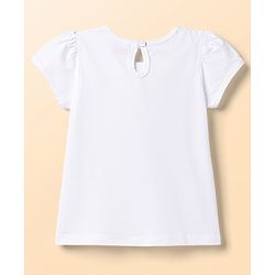 Babyhug 100% Cotton Knit Half Sleeves T-Shirt With Text Foil Print - White