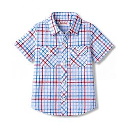 Babyhug Cotton Woven Shirt Half Sleeve Regular Collar Checks Multi Color 9-12 Months