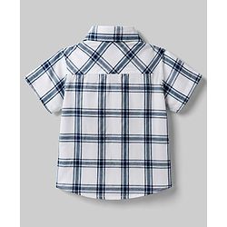 Babyhug Cotton Woven Shirt Half Sleeve Regular Collar Check Blue 12-18 Months