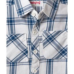 Babyhug Cotton Woven Shirt Half Sleeve Regular Collar Check Blue 12-18 Months