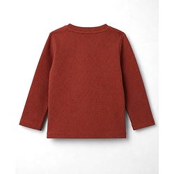 Babyhug Cotton Waffle Knit Full Sleeves Solid Textured Co-Ords T-Shirt & Pyjama Night Suit - Brown