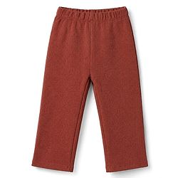 Babyhug Cotton Waffle Knit Full Sleeves Solid Textured Co-Ords T-Shirt & Pyjama Night Suit - Brown