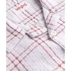 Babyhug Cotton Woven Shirt Half Sleeve Resort Collar Check White 12-18 Months