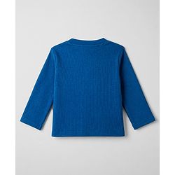 Babyhug Cotton Knit Full Sleeves Solid T-Shirt & Pyjama Night Suit - Navy blue