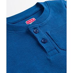 Babyhug Cotton Knit Full Sleeves Solid T-Shirt & Pyjama Night Suit - Navy blue