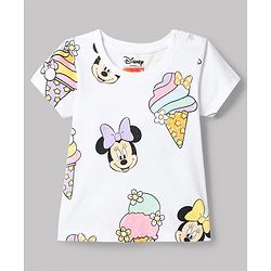 Babyhug Disney Single Jersey Knit Half Sleeves T-Shirts With Minnie & Friends Graphics Pack of 2 - Multicolor