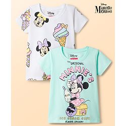 Babyhug Disney Single Jersey Knit Half Sleeves T-Shirts With Minnie & Friends Graphics Pack of 2 - Multicolor