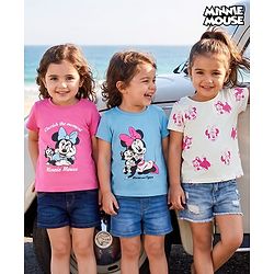 Babyhug Disney Cotton Knit Half Sleeves T-Shirts with Minnie & Friends Graphic Pack of 3 - Multicolor