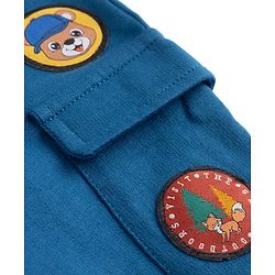 Babyhug Cotton Terry Knit Jogger Fit Lounge Pant With Puppy Patch In Blue