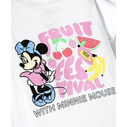 Babyhug Disney Single Jersey Knit Half Sleeves T-Shirt & Shorts Set With Minnie Mouse Graphics - Multicolor