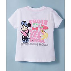 Babyhug Disney Single Jersey Knit Half Sleeves T-Shirt & Shorts Set With Minnie Mouse Graphics - Multicolor