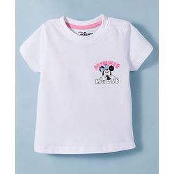 Babyhug Disney Single Jersey Knit Half Sleeves T-Shirt & Shorts Set With Minnie Mouse Graphics - Multicolor