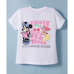 Babyhug Disney Single Jersey Knit Half Sleeves T-Shirt & Shorts Set With Minnie Mouse Graphics - Multicolor