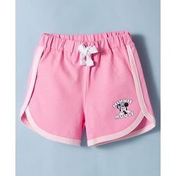 Babyhug Disney Single Jersey Knit Half Sleeves T-Shirt & Shorts Set With Minnie Mouse Graphics - Multicolor