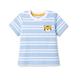 Babyhug Cotton Knit T-Shirts Half Sleeves Striped Structured with Graphics Multi Color 12-18 Months