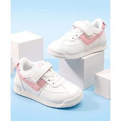 Cute Walk by Babyhug Velcro Closure Solid Sneaker Shoes - White