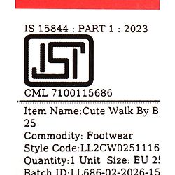 Cute Walk by Babyhug Velcro Closure Solid Sneaker Shoes - Black