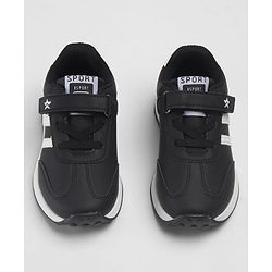 Cute Walk by Babyhug Velcro Closure Solid Sneaker Shoes - Black