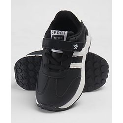 Cute Walk by Babyhug Velcro Closure Solid Sneaker Shoes - Black