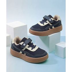 Cute Walk by Babyhug Velcro Closure Solid Sneaker Shoes - Navy Blue