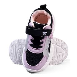 Cute Walk by Babyhug Velcro Closure Glitter Printed Sneaker Shoes - Black