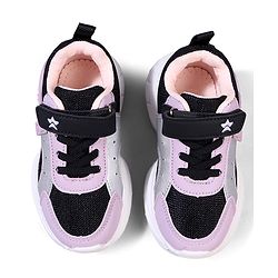 Cute Walk by Babyhug Velcro Closure Glitter Printed Sneaker Shoes - Black