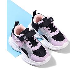 Cute Walk by Babyhug Velcro Closure Glitter Printed Sneaker Shoes - Black