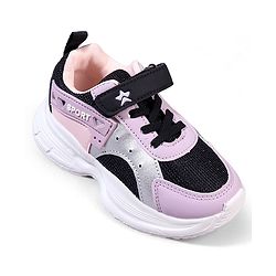 Cute Walk by Babyhug Velcro Closure Glitter Printed Sneaker Shoes - Black