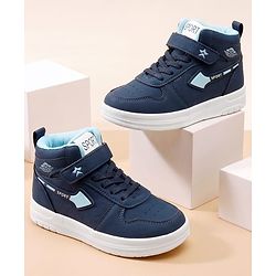 Cute Walk by Babyhug Velcro Closure Solid Sneaker Shoes - Navy Blue