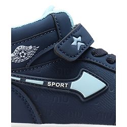 Cute Walk by Babyhug Velcro Closure Solid Sneaker Shoes - Navy Blue