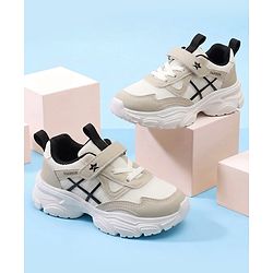 Cute Walk by Babyhug Velcro Closure Sneakers - Beige