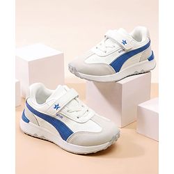 Cute Walk by Babyhug Velcro Closure Hearts Printed Sneaker Shoes - White