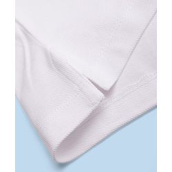 Babyhug 100% Cotton Knit Half Sleeves Solid Polo T-Shirt - White