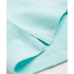 Babyhug 100% Cotton Knit Half Sleeves Solid Polo T-Shirt - Light Blue