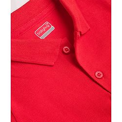 Babyhug 100% Cotton Knit Half Sleeves Solid Polo T-Shirt - Red