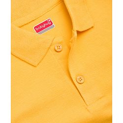 Babyhug 100% Cotton Knit Solid Color Half Sleeves Polo T-Shirt - Yellow