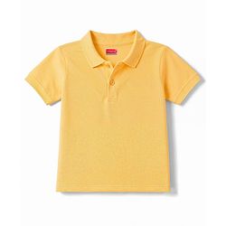 Babyhug 100% Cotton Knit Solid Color Half Sleeves Polo T-Shirt - Yellow