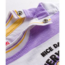 Babyhug Cotton Knit T-Shirts Half Sleeves Striped with Graphics Multi Color 6-9 Months